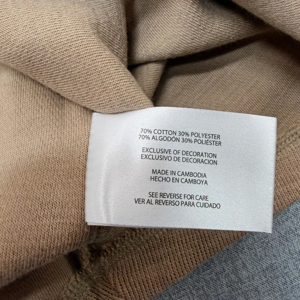 Banana Republic Mens Large Tan Khaki Textured Crewneck Long Sleeve Shirt NWT